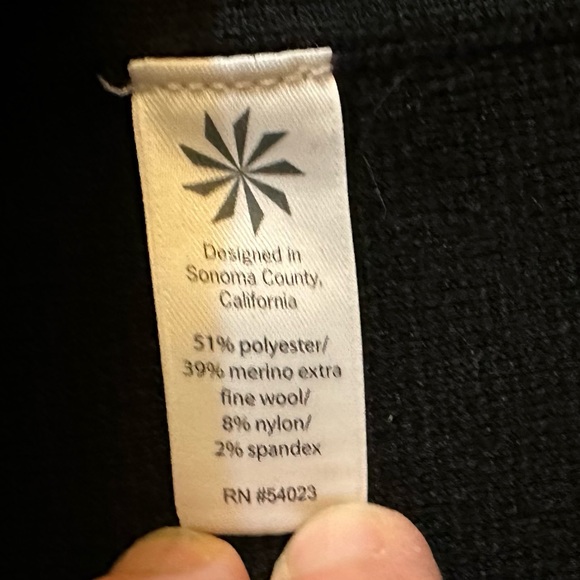 Women’s black merino wool tunic, cardigan, extra small - Picture 2 of 3